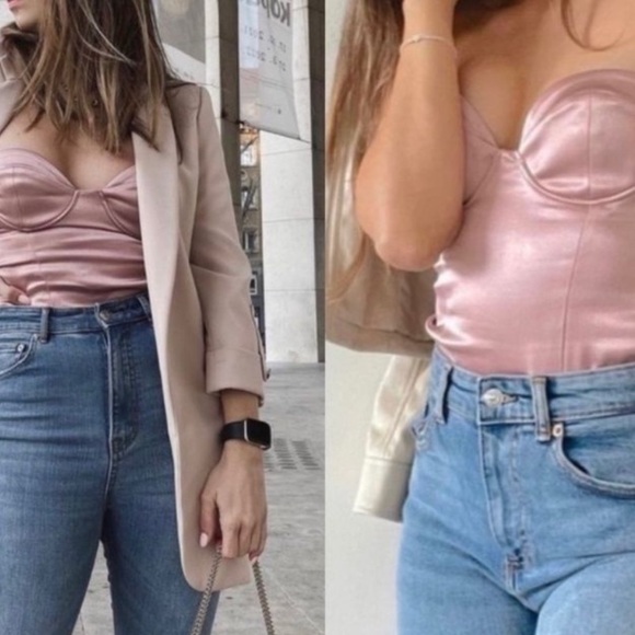 ZARA Silk Bustier Bodysuit - Picture 5 of 10